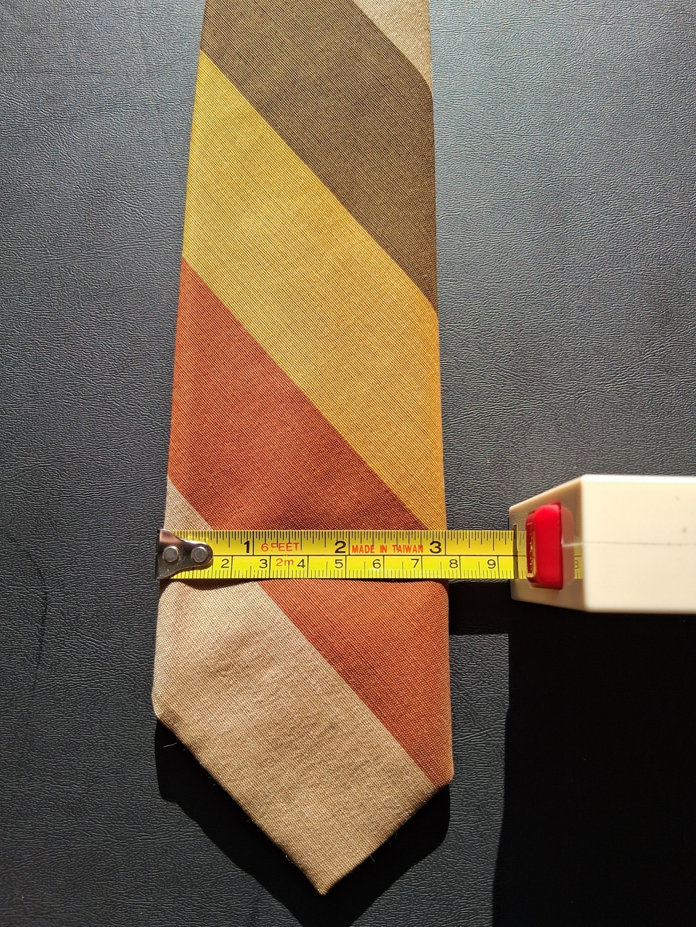 Mr.Syd Of Californa Mens MCM Striped Tie in Mustard, Rust & Tan